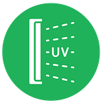 Green and white uv light circle icon green