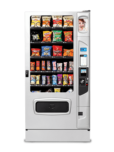 Mercato 4000 snack with optional platinum silver door styling, iCart touch screen and kick panel.