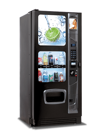 Summit 500 Cold drink vending machine left quarter view.