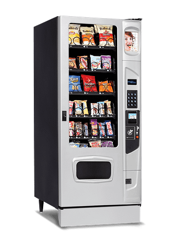 Mercato 3000 Snack shown with platinum door styling and kick panel options left quarter view.