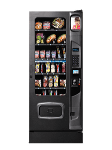 Shown in standard black with refrigerated/frozen configuration and optional kick panel.