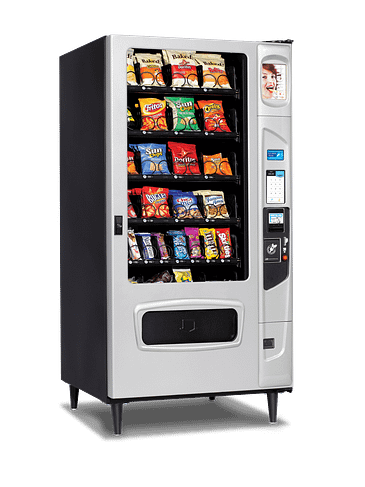 Mercato 4000 snack with optional platinum silver styling and iCart touch screen left quarter view.