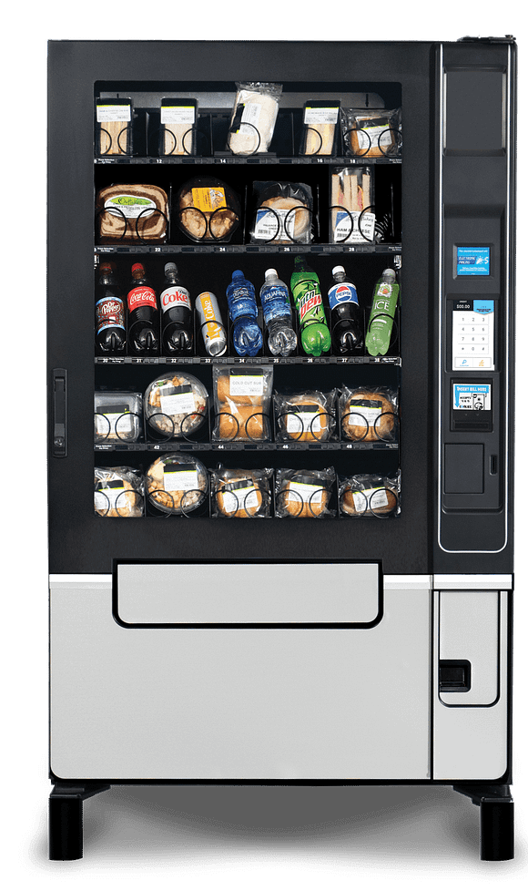 The Evoke Elevator Food Vending Machine from U-Select-It with 7 inch display