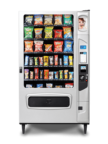 Mercato 5000 snack with optional platinum silver door styling and iCart touch screen.