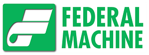 Green and white horizontal Federal Machine logo