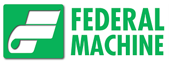 Green and white horizontal Federal Machine logo