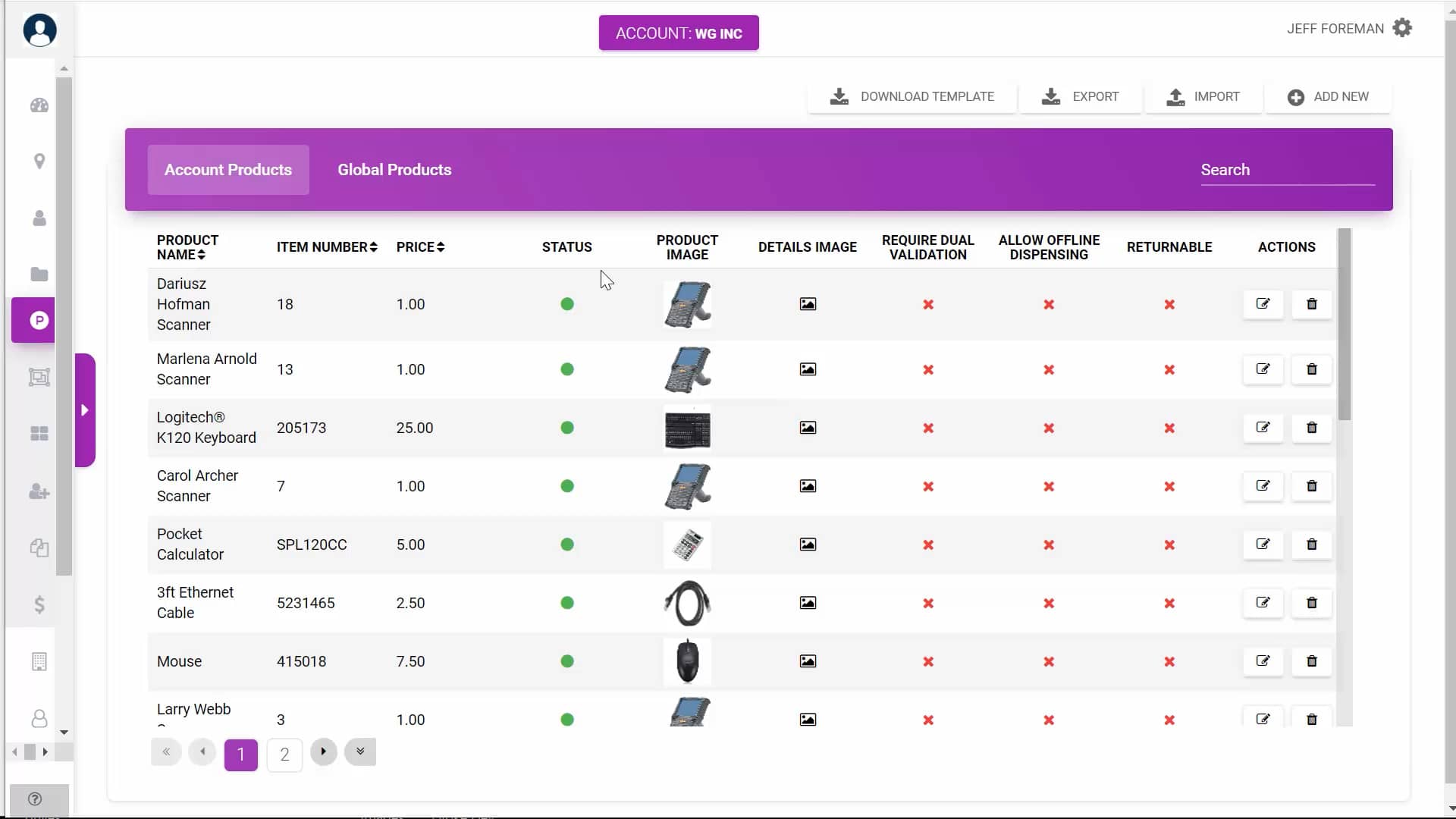 IQ-Website Account Products