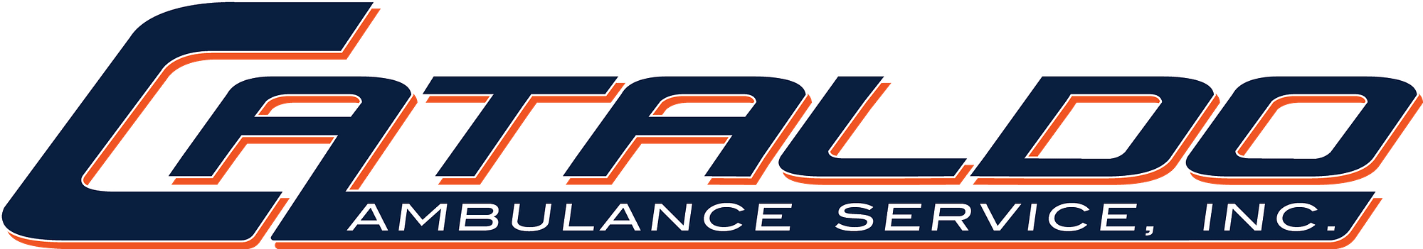 Cataldo Ambulance Service, Inc. Logo in blue, white and orange
