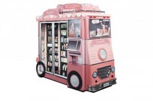 Truck themed beauty and cosmetic vending machine