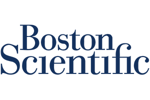 Image of Boston Scientific in blue text and black background