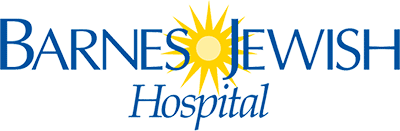 Barnes Jewish Hospital logo in blue and yellow