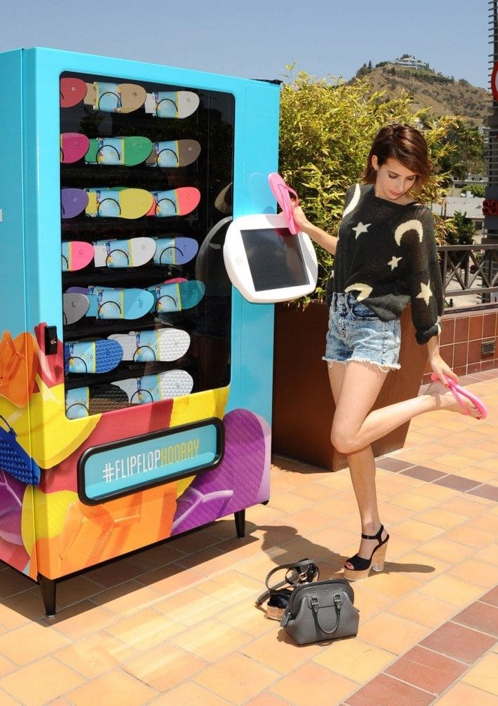 Old Navy flip flop vending machine