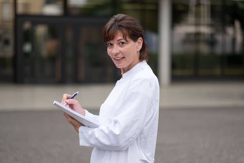 Pharmacist with a notebook