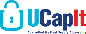 UCapIt logo in light blue, navy blue and red