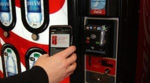 Custom vending machine with NFC phone scan technology