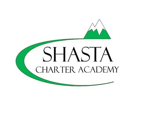Shasta Charter Academy logo in green, white and black