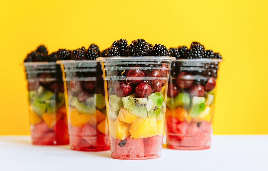 healthy refreshment, fruit cups