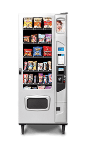 Mercato 3000 snack with optional platinum silver door styling left quarter view.